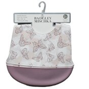 Wholesale - 2pk All Over Butterflies Silicone Bibs Badgley Mischka C/P 60, UPC: 195010117784